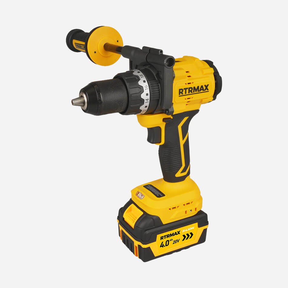 RTRMAX RTS5016HP KÖMÜRSÜZ AKÜLÜ DARBELI MATKAP 160NM 20V 2x4 AH AKÜ+RTS5008 SLION HPOWER